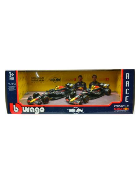 BBURAGO BU38173 SET RED BULL 2024 N.1 MAX VERSTAPPEN + N.11 SERGIO PEREZ 1:43 Modellino