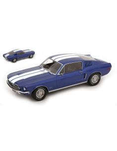 KK SCALE KKDC181394 FORD MUSTANG GT FASTBACK 1968 BLUEMETALLIC/WHITE 1:18 Modellino