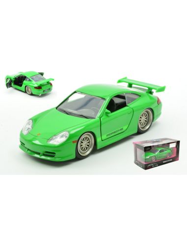 JADA TOYS JADA35360 PORSCHE 911 GT3 (996) PINK SLIPS GREEN 1:32 Modellino