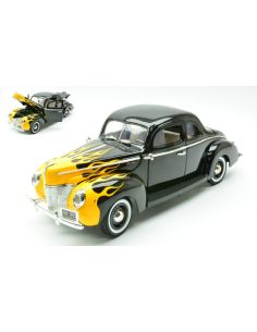 MOTORMAX MTM73108BKY FORD DELUXE COUPE' 1940 YELLOW W/FLAMES 1:18 Modellino