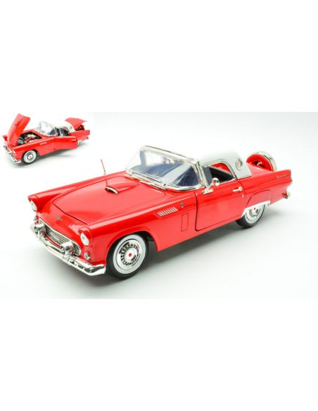 MOTORMAX MTM73176RW FORD THUNDERBIRD 1956 RED W/WHITE HARD TOP 1:18 Modellino