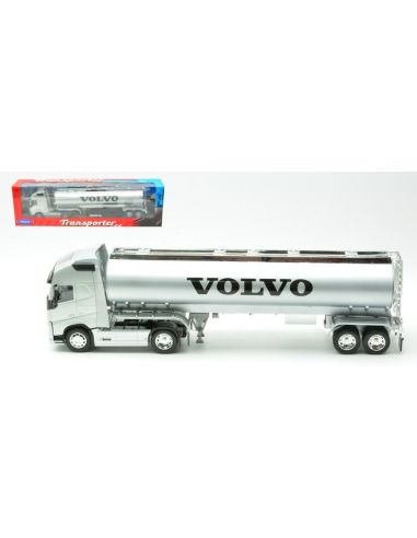 WELLY WE32692SS VOLVO FH 4x2 TRACTOR SILVER W/SILVER OIL TANKER 1:32 Modellino