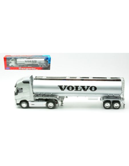 WELLY WE32692SS VOLVO FH 4x2 TRACTOR SILVER W/SILVER OIL TANKER 1:32 Modellino