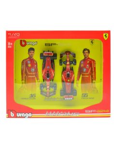 BBURAGO BU36856 SET SCUDERIA FERRARI 2024 SF-24 N.16 + SF-24 N.55 1:43 Modellino