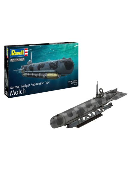 REVELL RV05187 GERMAN MIDGET SUBMARINE TYPE MOLCH KIT 1:72 Modellino