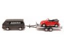 Premium Classixx PREM11408 VW T3A BOX VAN+TRAILER+BEELE CABRIO 1:43 Modellino