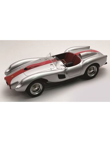 TECNOMODEL TMD18254M FERRARI 250 TR PONTOON-FENDER STREET VERSION 1958 MET.SILVER/RED 1:18 Modellino