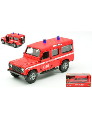 BBURAGO BU43044VDF LAND ROVER DEFENDER LWB VIGILI DEL FUOCO 1:32 Modellino