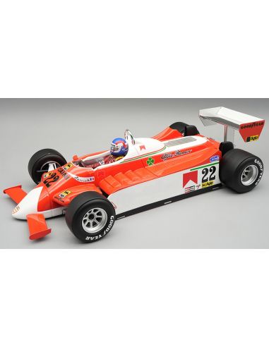 TECNOMODEL TMD18421C ALFA ROMEO 179 N.22 MONACO GP 1980 P.DEPAILLER W/DRIVER 1:18 Modellino