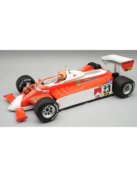 TECNOMODEL TMD18421D ALFA ROMEO 179 N.23 MONACO GP 1980 B.GIACOMELLI W/DRIVER 1:18 Modellino