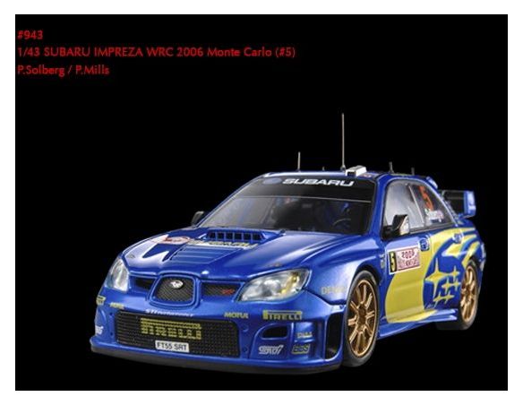 Hpi Racing HPI0943 SUBARU IMPREZA N.5 M.CARLO 2005 P.SOLBERG 1:43 Modellino