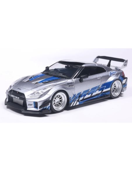 SOLIDO SL4311211 NISSAN GT-R (R35) LIBERTYWALK SILHOUETTE SILVER AND BLUESTRIPES 1:43 Modellino