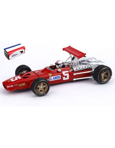 BRUMM BM0172BCH FERRARI 312 F1 GRAN BRETAGNA GP 1968 N.5 CHRIS AMON + PILOTA 1:43 Modellino