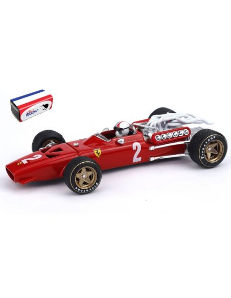 BRUMM BM0255CH FERRARI 312 F1 ITALIA GP 1967 N.2 CHRIS AMON + PILOTA 1:43 Modellino