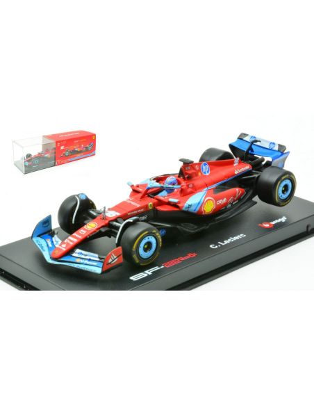 BBURAGO BU36843LMI FERRARI SF-24 N.16 3rd MIAMI GP 2024 CHARLES LECLERC SIGNATURE 1:43 Modellino