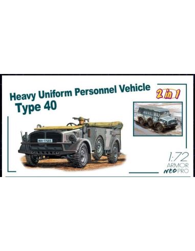 DRAGON D7379 HEAVY UNIFORM PERSONNEL VEHICLE TYPE 40 (2 IN 1) KIT 1:72 Modellino