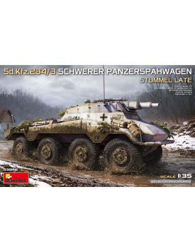 MINIART MIN53046 SD.KFZ.234/3 SCHWERER PANZERSPAHWAGEN STUMMEL LATE KIT 1:35 Modellino