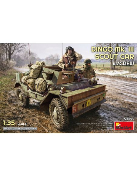 MINIART MIN53088 DINGO Mk.III SCOUT CAR W/CREW KIT 1:35 Modellino