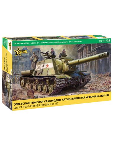 ZVEZDA Z3721 SOVIET SELF PROPELLED GUN ISU-152 KIT 1:35 Modellino