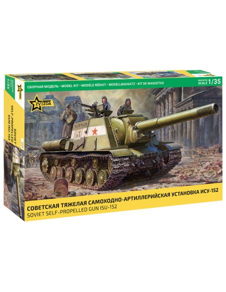ZVEZDA Z3721 SOVIET SELF PROPELLED GUN ISU-152 KIT 1:35 Modellino