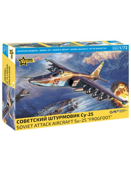 ZVEZDA Z7312 SOVIET ATTACK AIRCRAFT SU-25 FROGFOOT KIT 1:72 Modellino