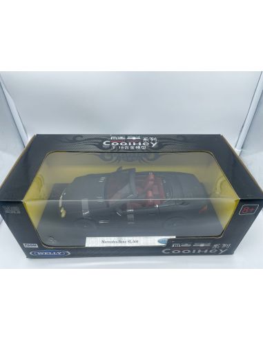 Welly 12515 Mercedes Benz SL-500 nero opaco 1:18 Modellino Scatola rovinata