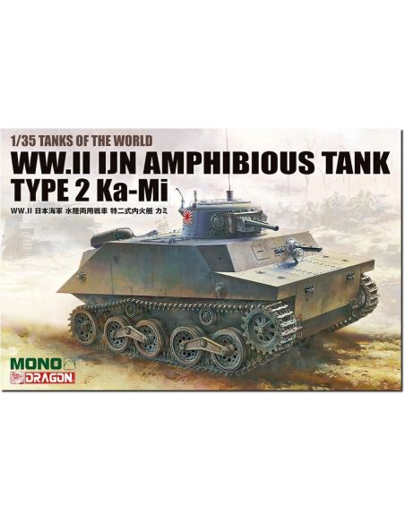 DRAGON DRMD008 IJN TYPE 2 (Ka-Mi) AMPHIBIOUS TANK COMBAT VERSION KIT 1:35 Modellino