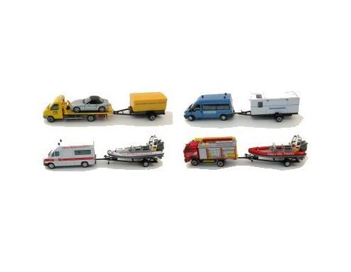 Cararama Motorama CA9172 MEZZI SOCCORSO C/RIMORCHIO 1:43 Forze dell'Ordine