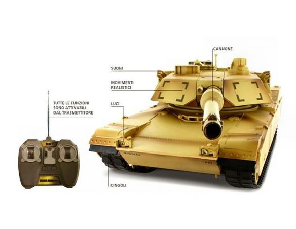 Cararama Motorama MTM9869 CARRO ARMATO M1A2 ABRAMS RADIOCOMANDO 1:24 Modellino