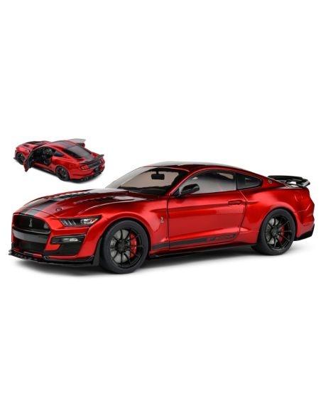 SOLIDO SL1805914 SHELBY MUSTANG GT500KR 2023 RED/BLACK STRIPES 1:18 Modellino