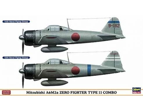 Hasegawa HG02002 A6 M2 ZERO TYPE 11 COMBO KIT 1:72 Modellino