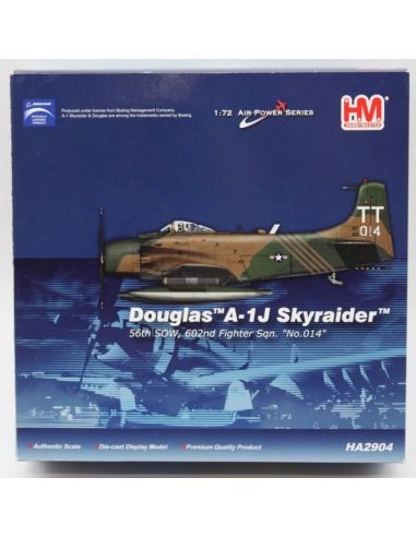 Hobby Master HA  Aereo Douglas A-1J Skyraider 56th SOW 602nd Fighter No. "014"  1/72 Modellino