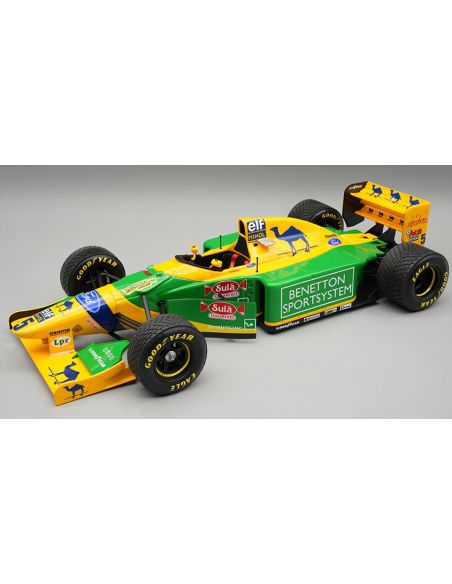 TECNOMODEL TMD18377D BENETTON B193B BRITISH GP 1993 RAIN TYRES M.SCHUMACHER 1:18 Modellino