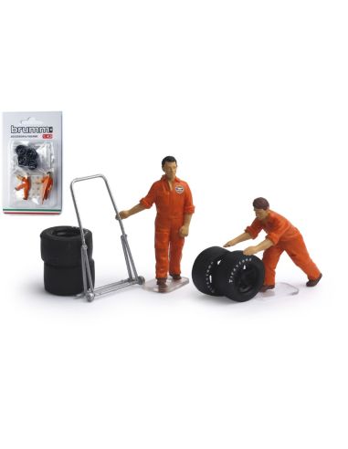 BRUMM BMF111 SET CAMBIO GOMME 2 MECCANICI + ACCESSORI 1:43 Modellino