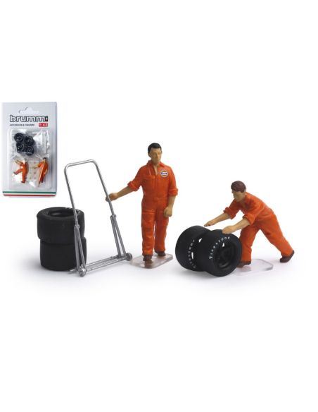 BRUMM BMF111 SET CAMBIO GOMME 2 MECCANICI + ACCESSORI 1:43 Modellino