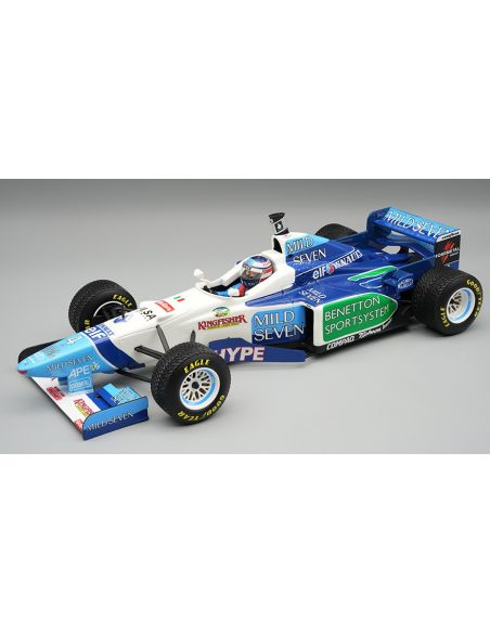 TECNOMODEL TMD18423B BENETTON B196 N.4 SPANISH GP 1996 G.BERGER RAIN TYRES W/DRIVER 1:18 Modellino
