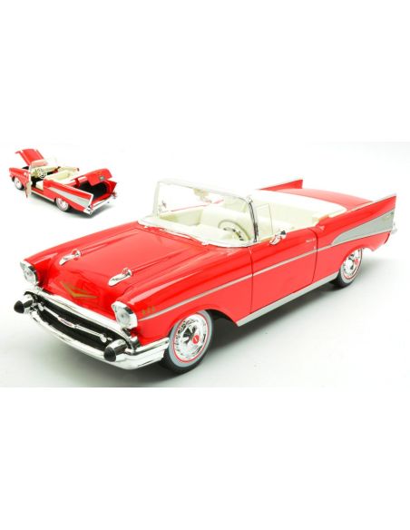 MAISTO MI31476R CHEVROLET BEL AIR CABRIO 1957 RED 1:18 Modellino