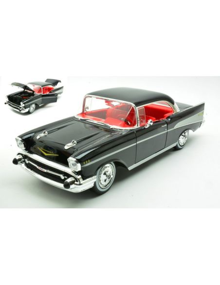 MAISTO MI31477R CHEVROLET BEL AIR COUPE' 1957 BLACK 1:18 Modellino