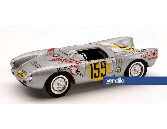 Brumm BM0235A PORSCHE 550 RS N.159 RETIR.CARRERA PANAMERICANA MEXICO 1953 K.KLING 1:43 Modellino