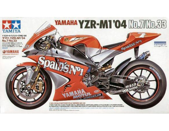Tamiya TA14100 YAMAHA YZR M 1 MELANDRI 2004 KIT 1:12 Modellino