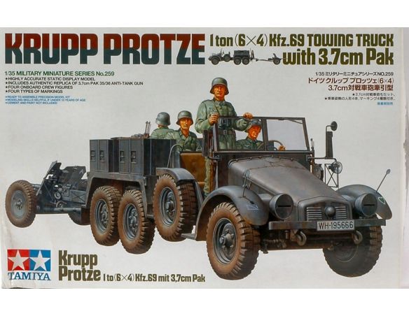 Tamiya TA35259 KRUPP TOWING TRUCK W/TOWING KIT 1:35 Modellino
