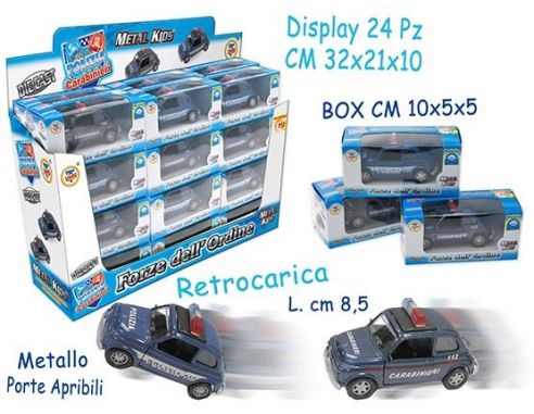 Teorema TE1122 AUTO FORZE DELL'ORDINE METALLO cm 8,5 PORTE APRIB. Modellino