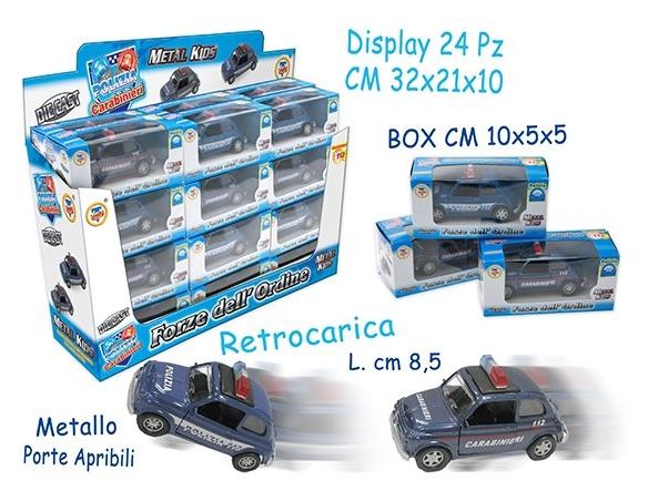 Teorema TE1122 AUTO FORZE DELL'ORDINE METALLO cm 8,5 PORTE APRIB. Modellino