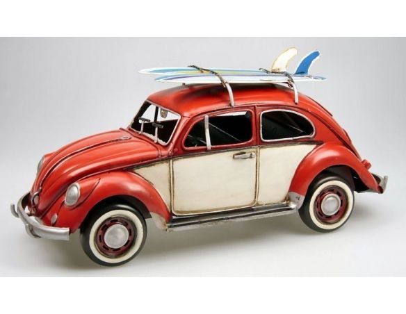 Timplate Gift's TPGJLC999-1RW VW BEETLE W/SURFBOARDS 1934 1:12 Modellino