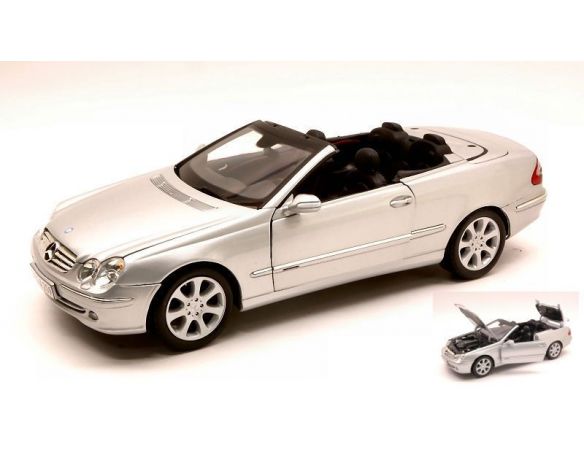 Factory auto MB2172 MERCEDES CLK CABRIO 2002 SILVER 1:18 Modellino