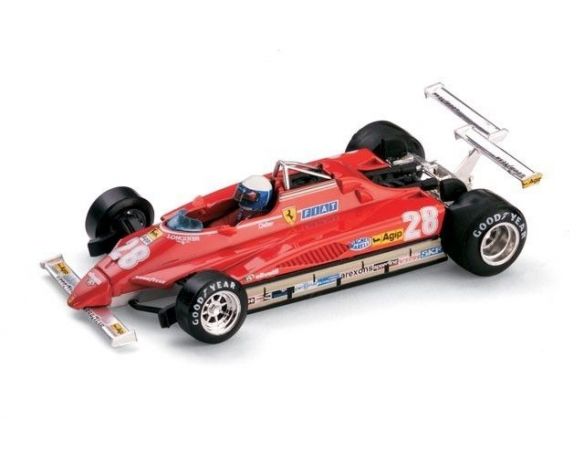 Brumm BM0273CH FERRARI 126 C 2 D.PIRONI 1982 N.28 RETIRED USA WEST W/PILOTE  1:43 Modellino