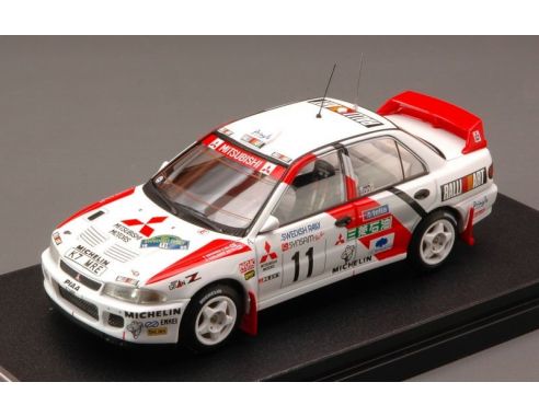 Hpi Racing HPI8548 MITSUBISHI LANCER EVO II N.11 2nd SWEDISH 1995 MAKINEN-HARJANNE 1:43 Modellino