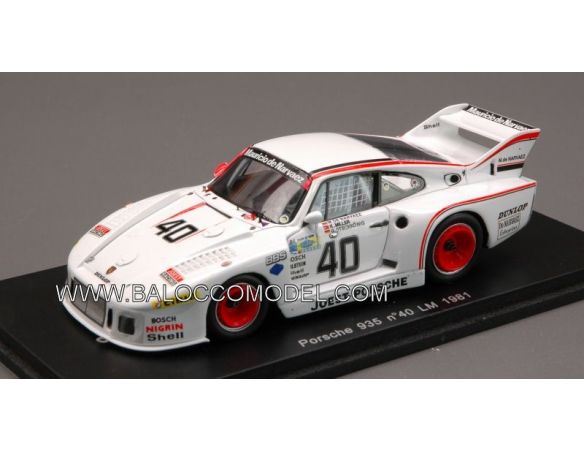 Spark Model S2025 PORSCHE 935 N.40 31th LM 1981 DE NARVAEZ-MILLER-STECKKOENING 1:43 Modellino