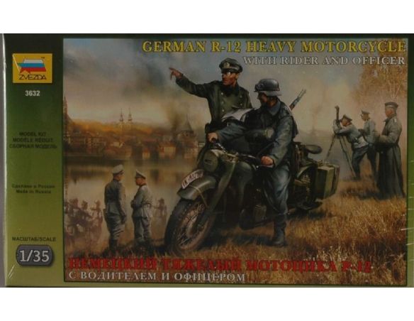 Zvezda 3632 GERMAN WWII MOTORCYCLE R 12 KIT 1:35 Modellino