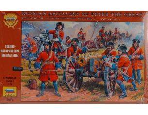 Zvezda Z8058 RUSSIAN ARTILLERY OF PETER KIT 1:72 Kit Figure Militari